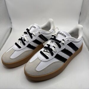 Adidas Women White Black Gum‎ Sole Low Top Striped Athletic Sneakers . Size 7.5
